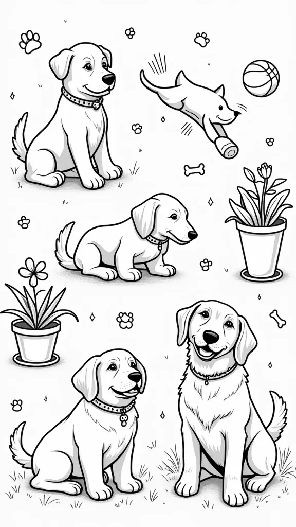 coloring page of dogs